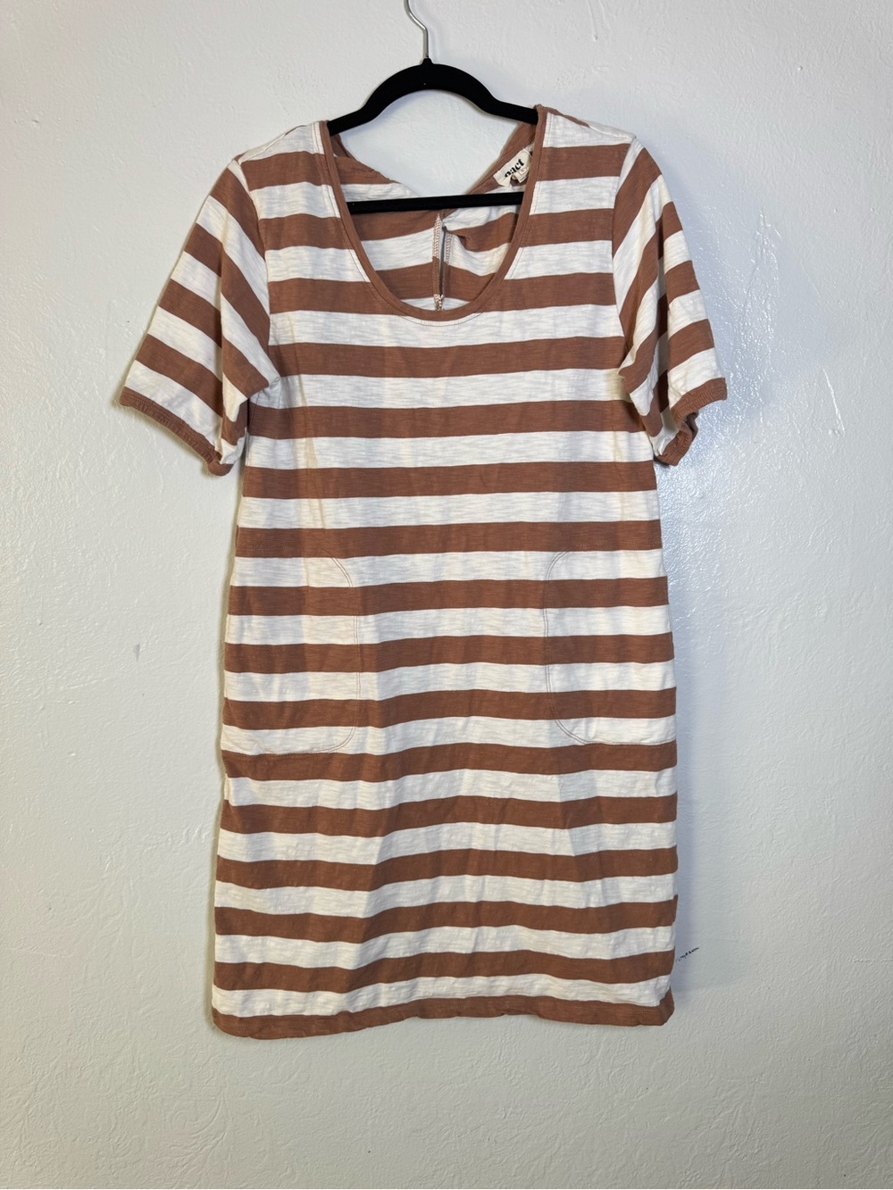 Pact Cotton Stripped T-Shirt Dress